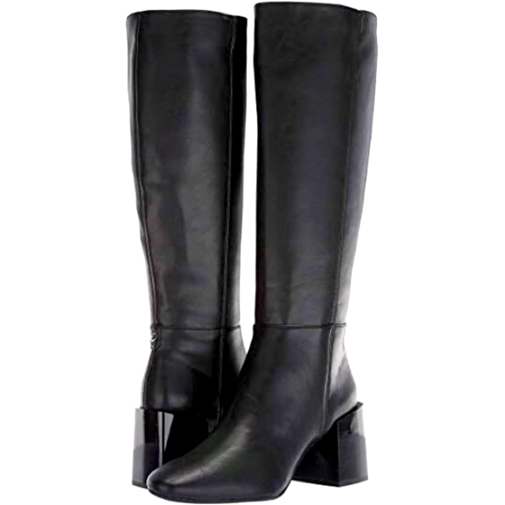 Teelin Circus by Sam Edelman Fashion Boots Block Heel Black Faux Leather Size 9